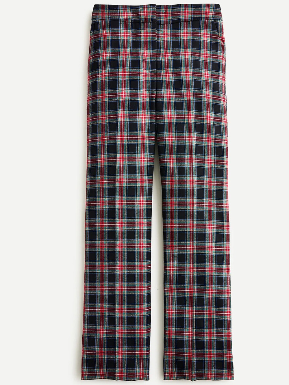 J. Crew Hayden Pant In Black Stewart Tartan Bi-stretch Wool Women